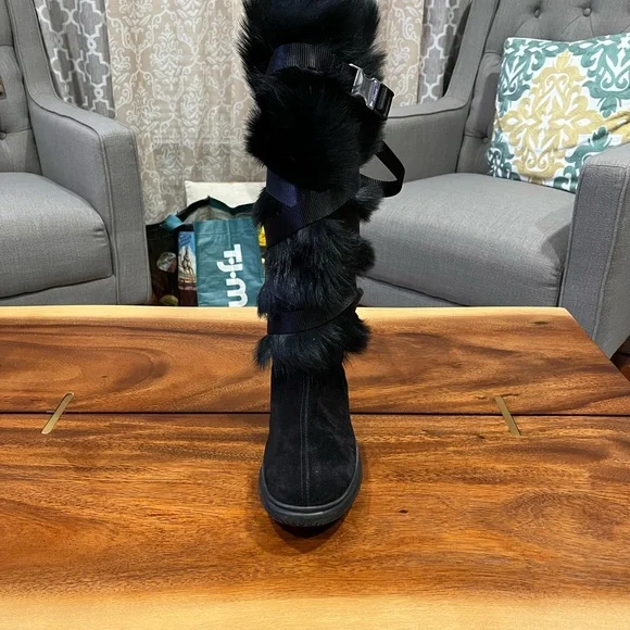 Prada Black Fur Winter Boots